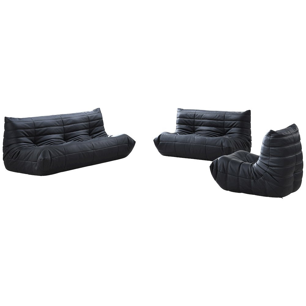 Relax Black Vegan Leather Upholstered Chair