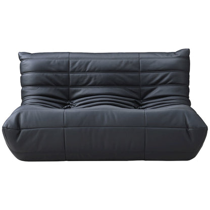 Relax 54.75" Black Vegan Leather Upholstered Loveseat