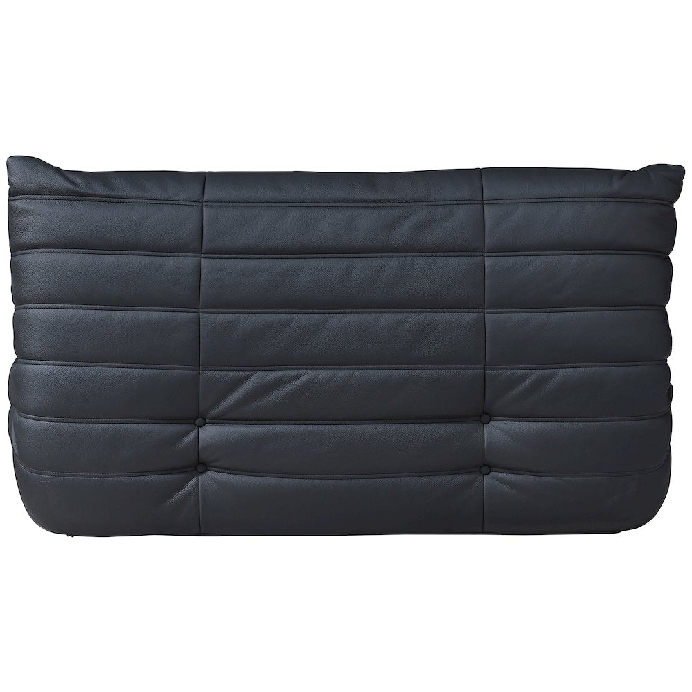 Relax 54.75" Black Vegan Leather Upholstered Loveseat