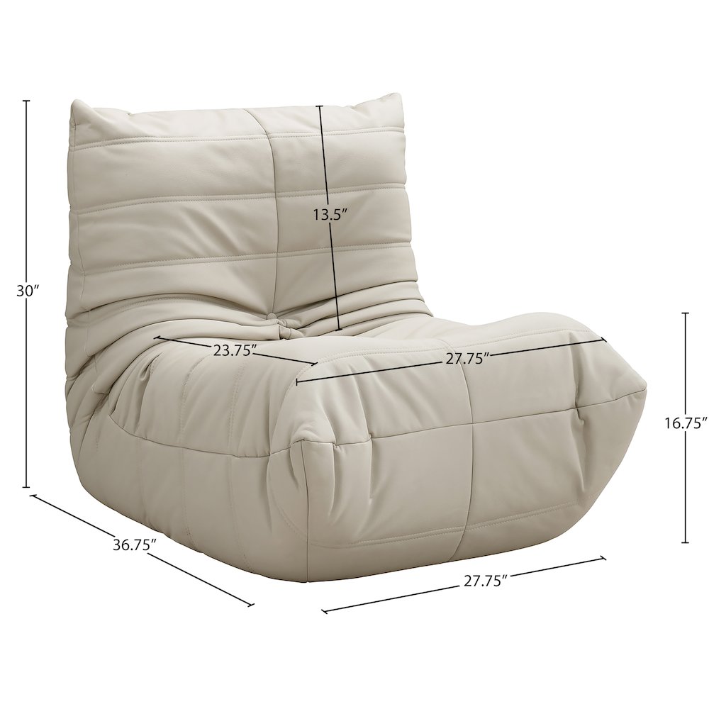 Relax Cream Vegan Leather Upholstered Chair