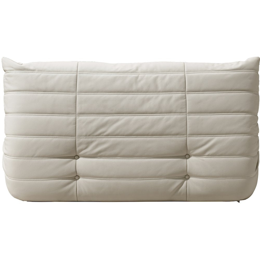 Relax 54.75" Cream Vegan Leather Upholstered Loveseat