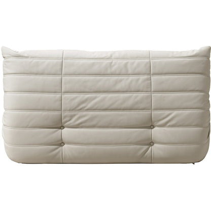 Relax 54.75" Cream Vegan Leather Upholstered Loveseat