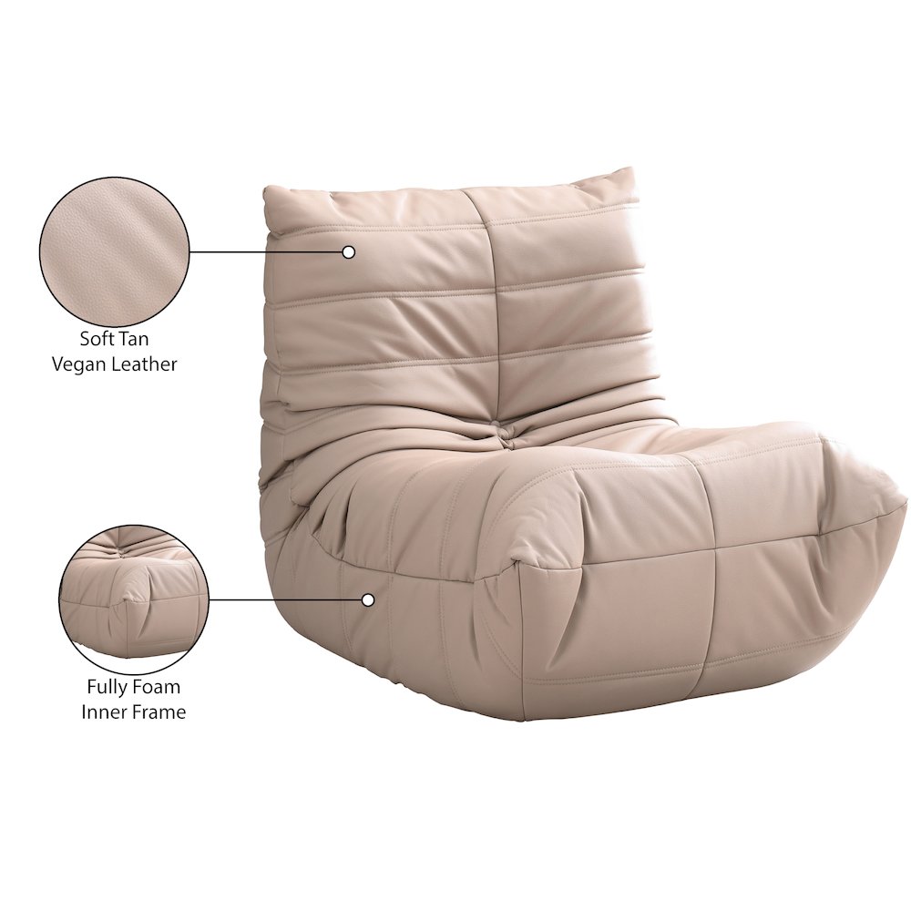 Relax Tan Vegan Leather Upholstered Chair