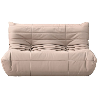 Relax 54.75" Tan Vegan Leather Upholstered Loveseat