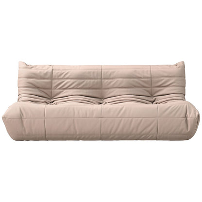 Relax 77.75" Tan Vegan Leather Upholstered Sofa