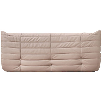 Relax 77.75" Tan Vegan Leather Upholstered Sofa