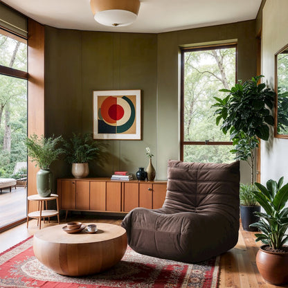 Relax Brown Velvet Upholstered Chair
