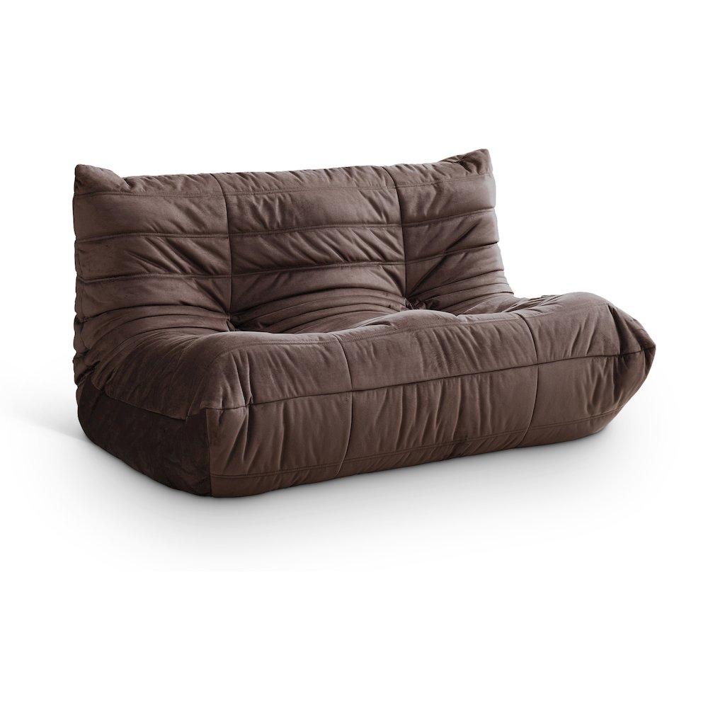 Relax 54.75" Brown Velvet Upholstered Loveseat