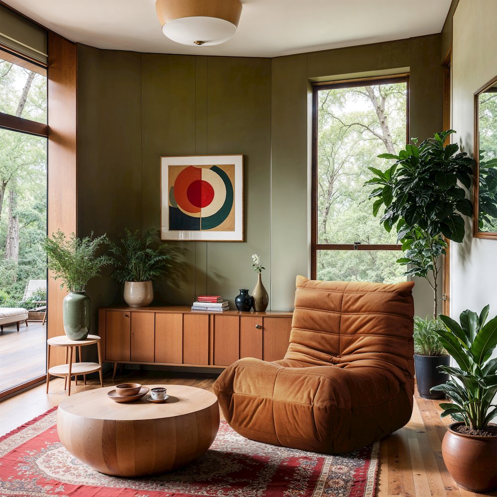 Relax Cognac Velvet Upholstered Chair