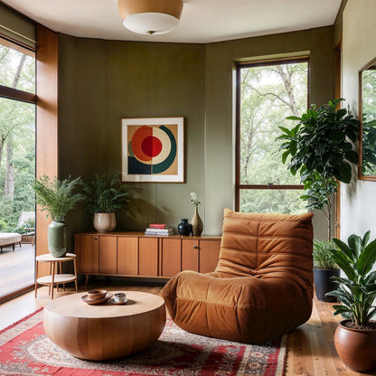 Relax Cognac Velvet Upholstered Chair