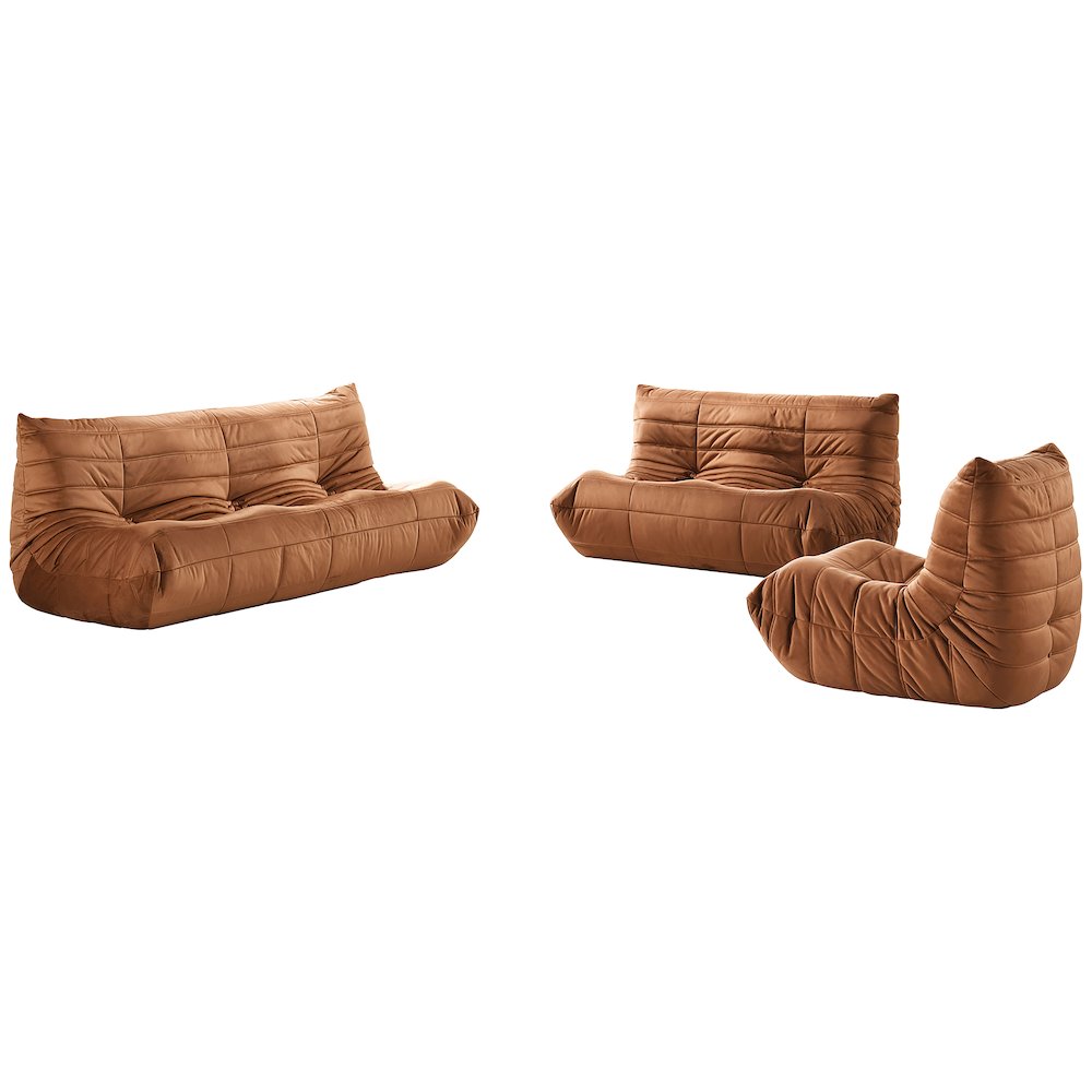 Relax Cognac Velvet Upholstered Chair
