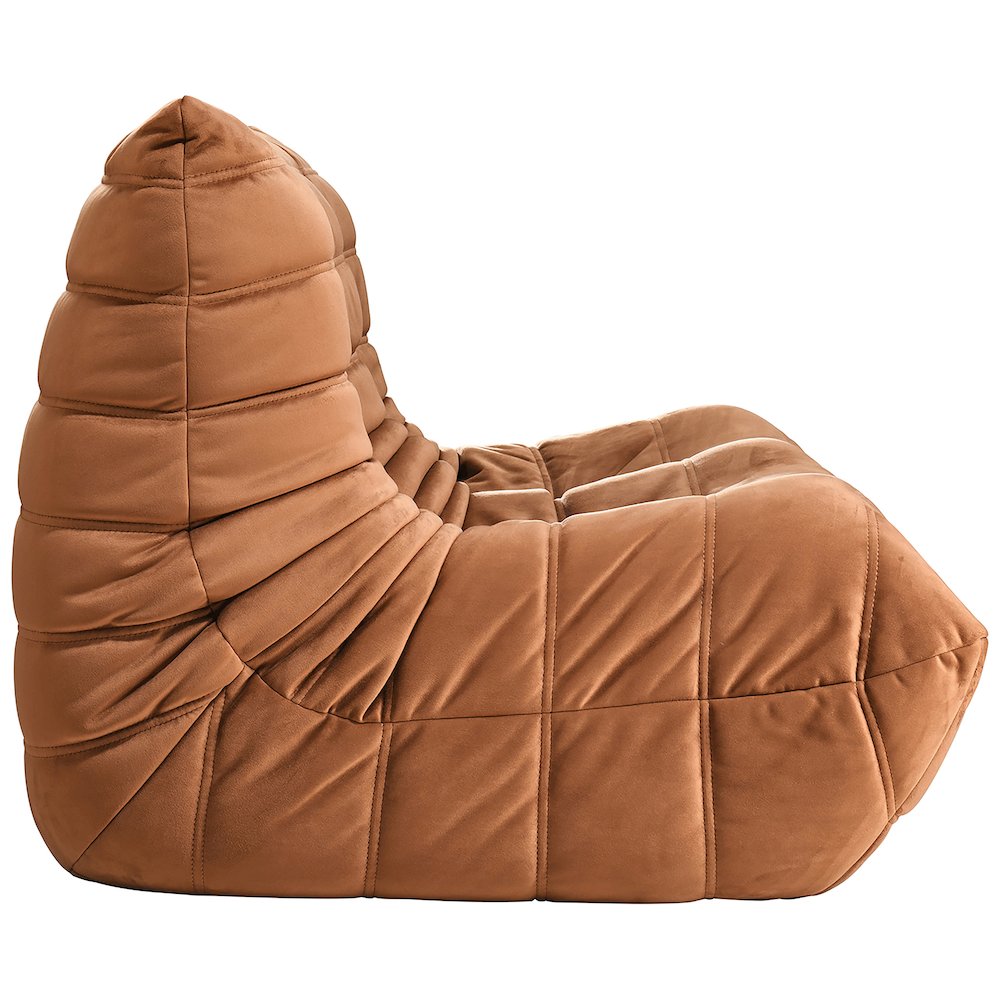 Relax 54.75" Cognac Velvet Upholstered Loveseat