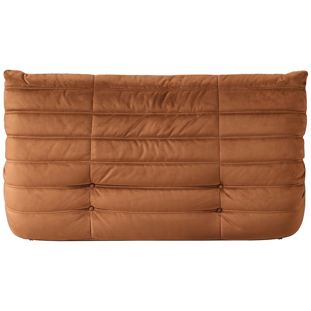 Relax 54.75" Cognac Velvet Upholstered Loveseat