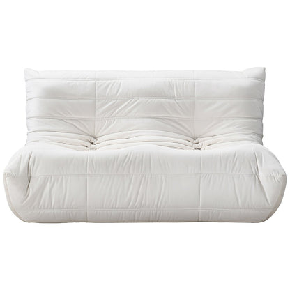 Relax 54.75" Cream Velvet Upholstered Loveseat