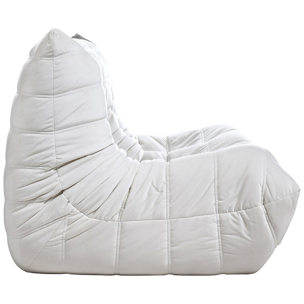Relax 54.75" Cream Velvet Upholstered Loveseat