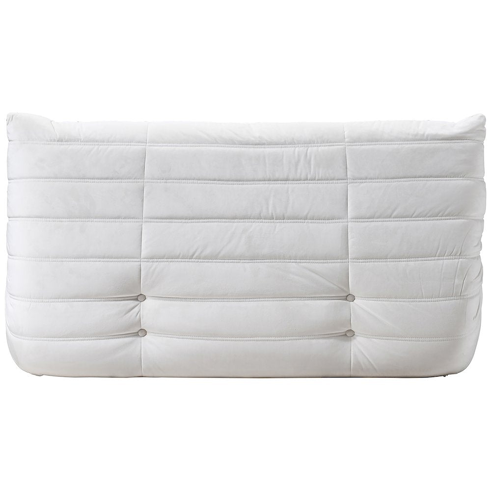 Relax 54.75" Cream Velvet Upholstered Loveseat