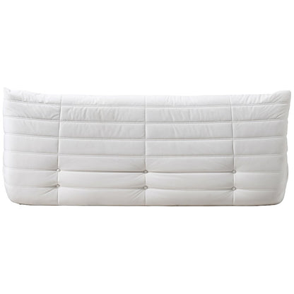 Relax 77.75" Cream Velvet Upholstered Sofa
