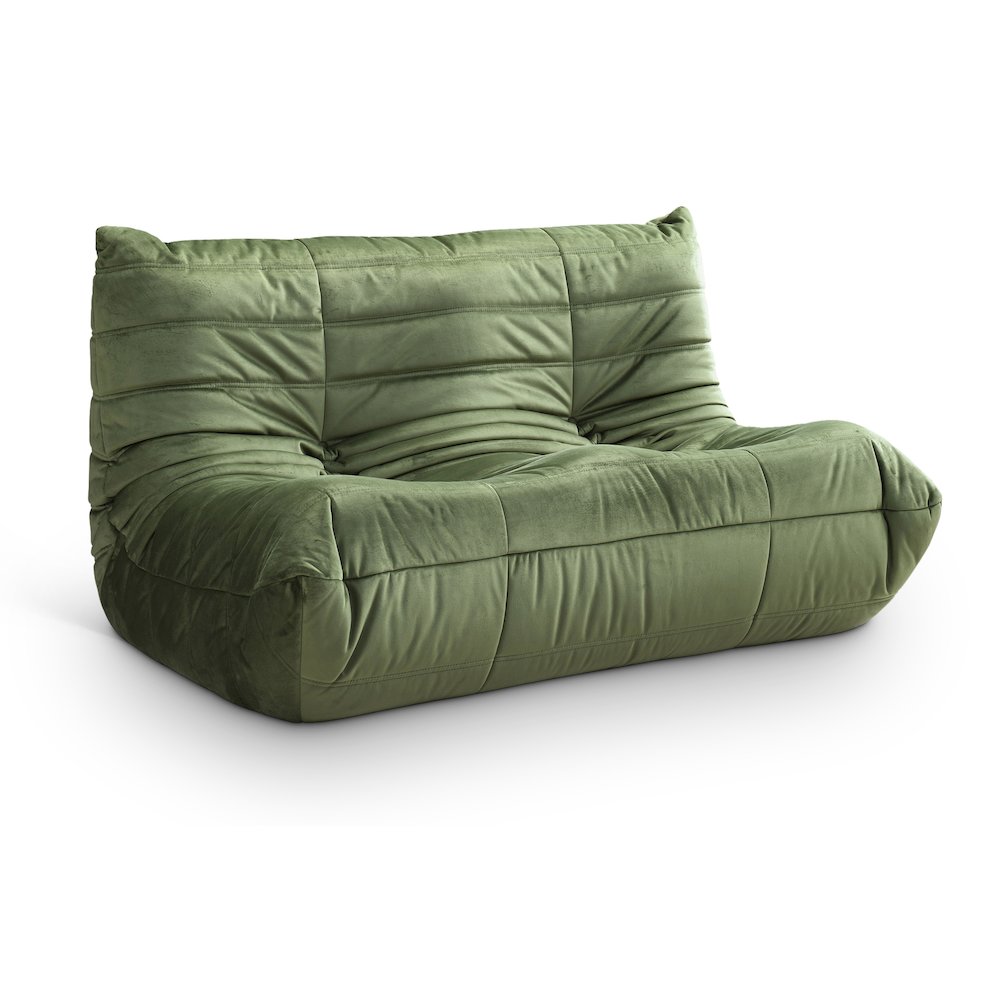 Relax 54.75" Green Velvet Upholstered Loveseat