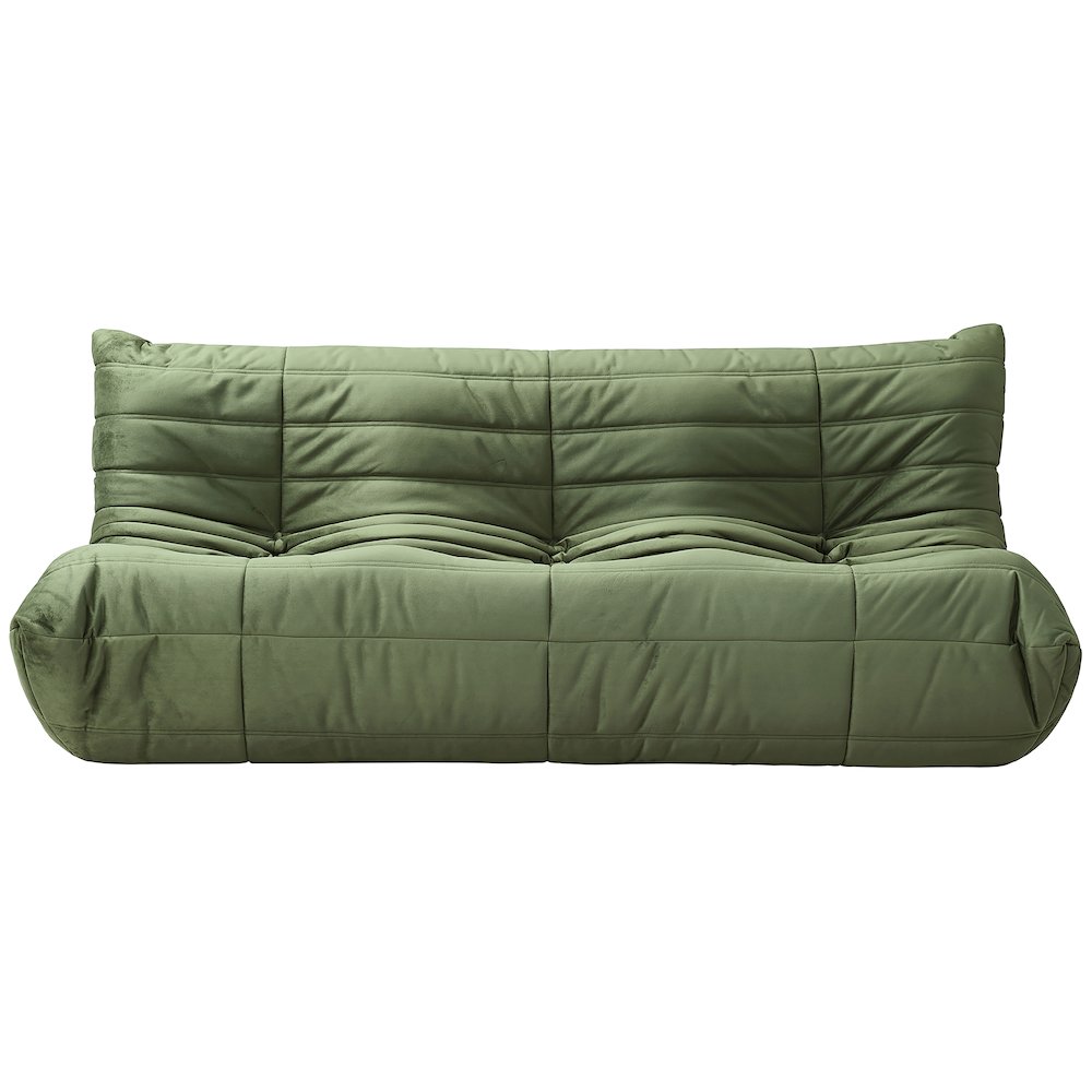 Relax 77.75" Green Velvet Upholstered Sofa
