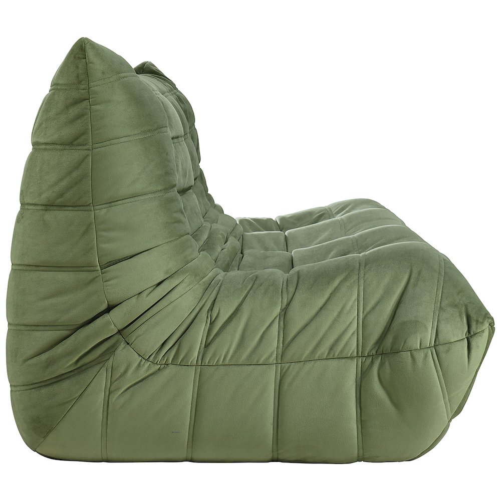 Relax 77.75" Green Velvet Upholstered Sofa
