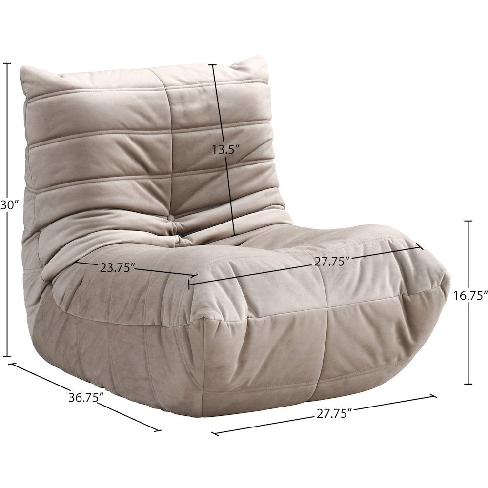 Relax Taupe Velvet Upholstered Chair