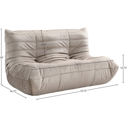 Relax 54.75" Taupe Velvet Upholstered Loveseat