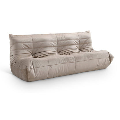 Relax 77.75" Taupe Velvet Upholstered Sofa