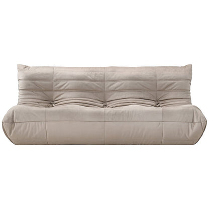 Relax 77.75" Taupe Velvet Upholstered Sofa