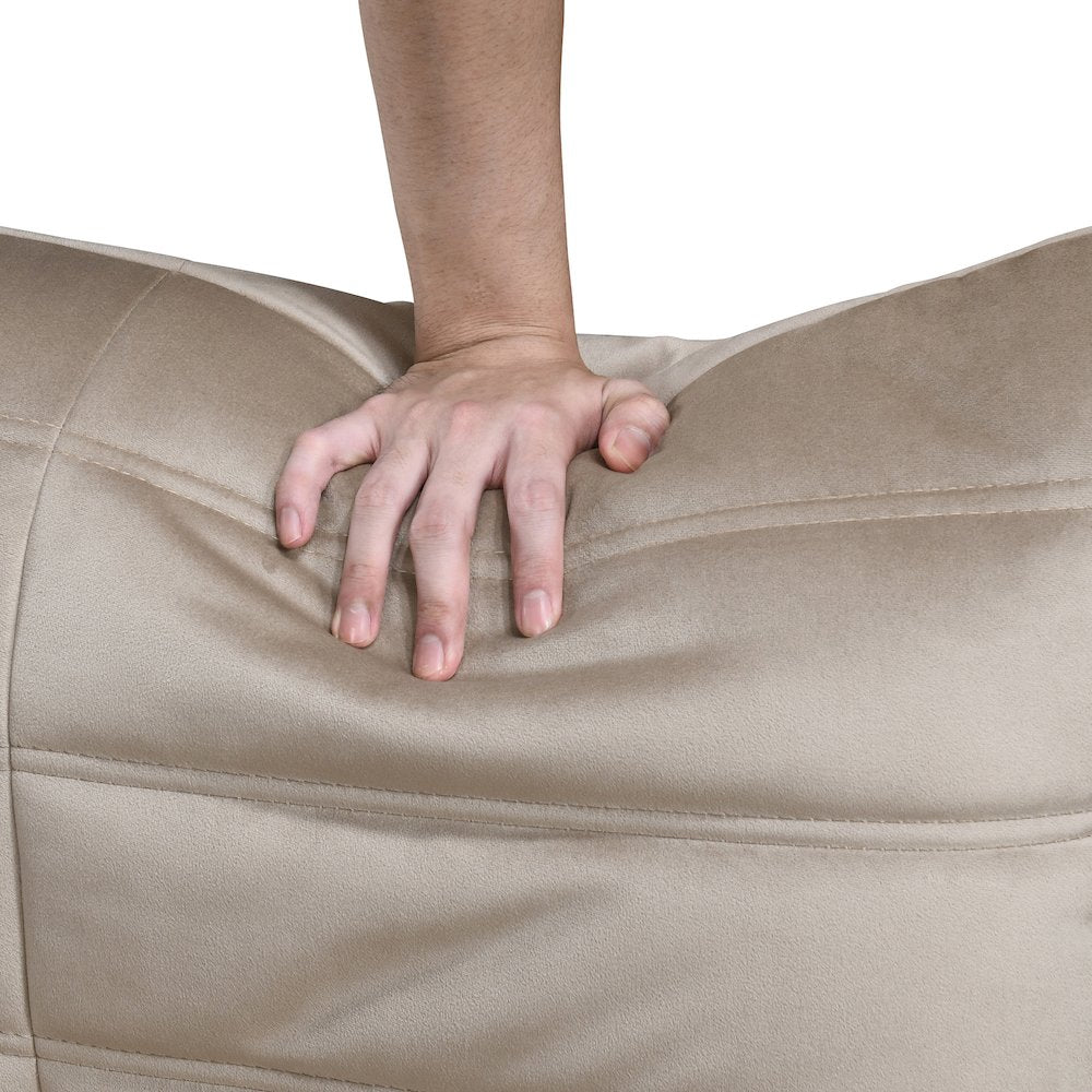 Relax 77.75" Taupe Velvet Upholstered Sofa