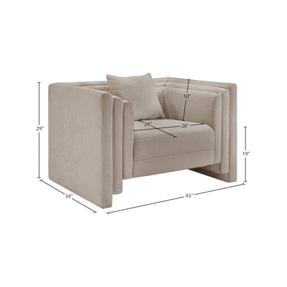 Everett Beige Chenille Fabric Chair