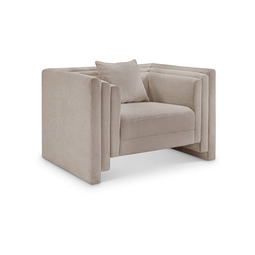 Everett Beige Chenille Fabric Chair