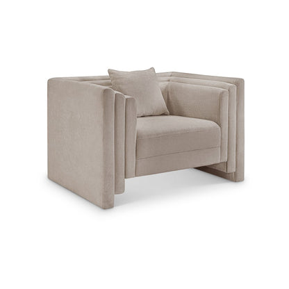 Everett Beige Chenille Fabric Chair