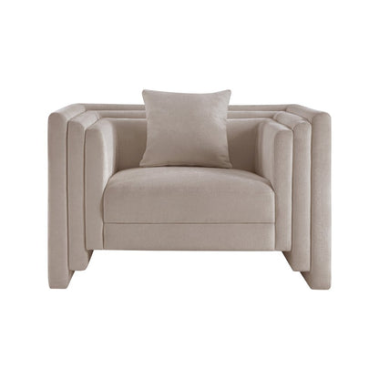 Everett Beige Chenille Fabric Chair
