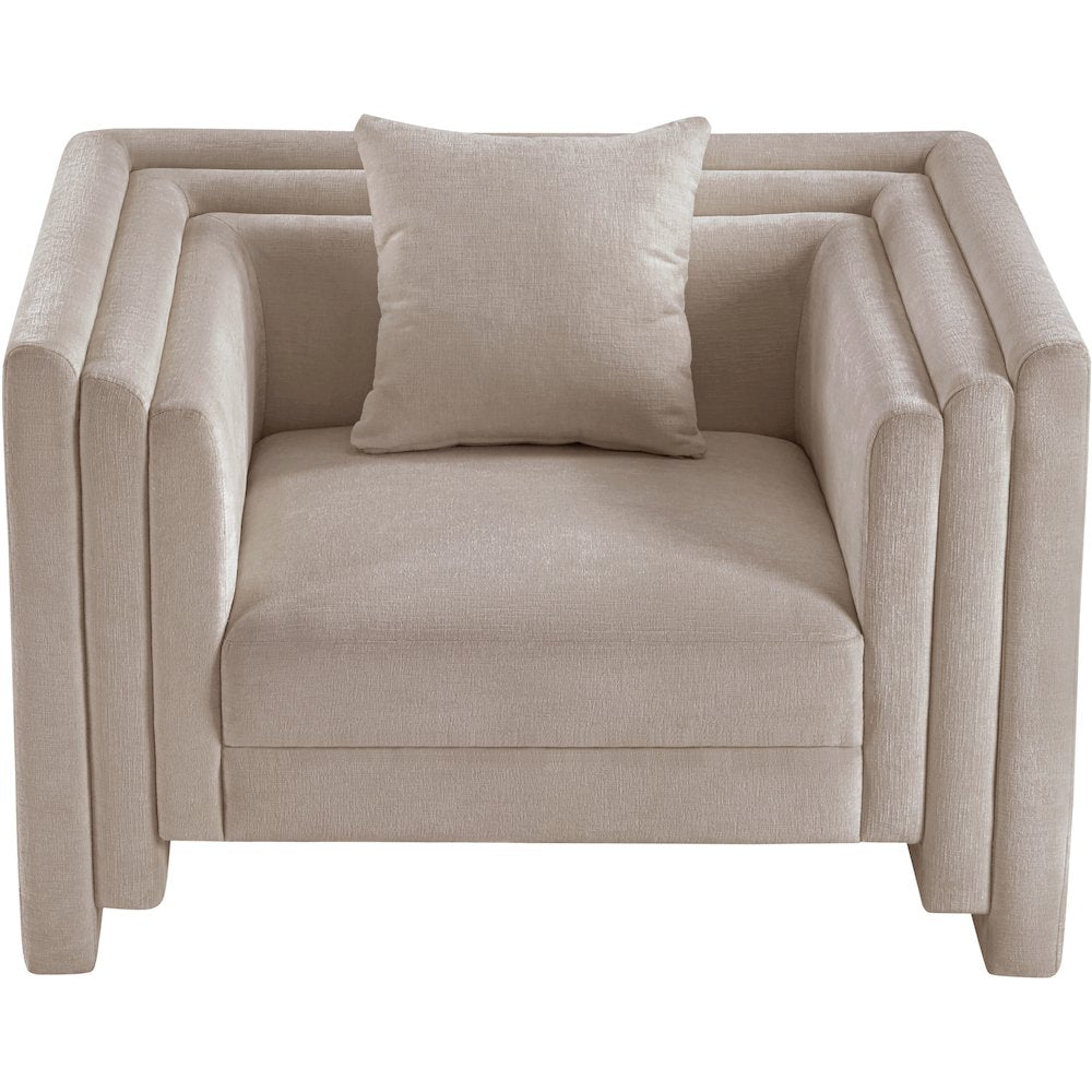 Everett Beige Chenille Fabric Chair