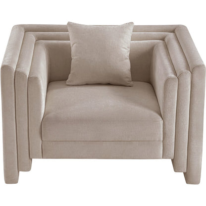 Everett Beige Chenille Fabric Chair
