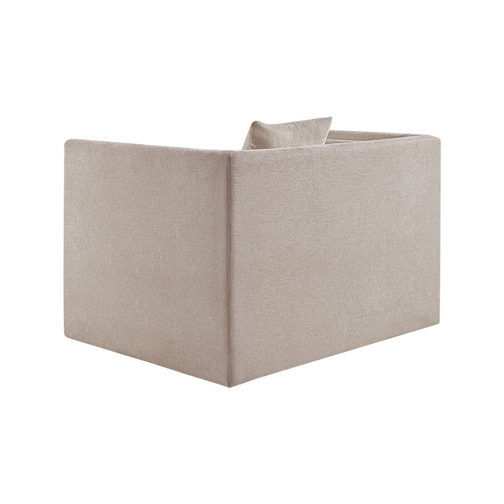 Everett Beige Chenille Fabric Chair