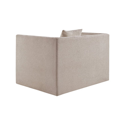 Everett Beige Chenille Fabric Chair