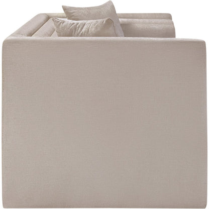 Everett Beige Chenille Fabric Loveseat