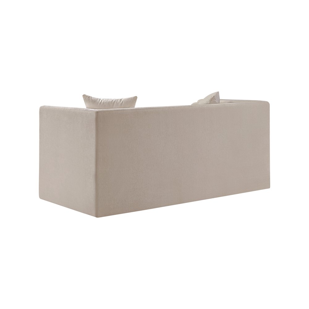 Everett Beige Chenille Fabric Loveseat