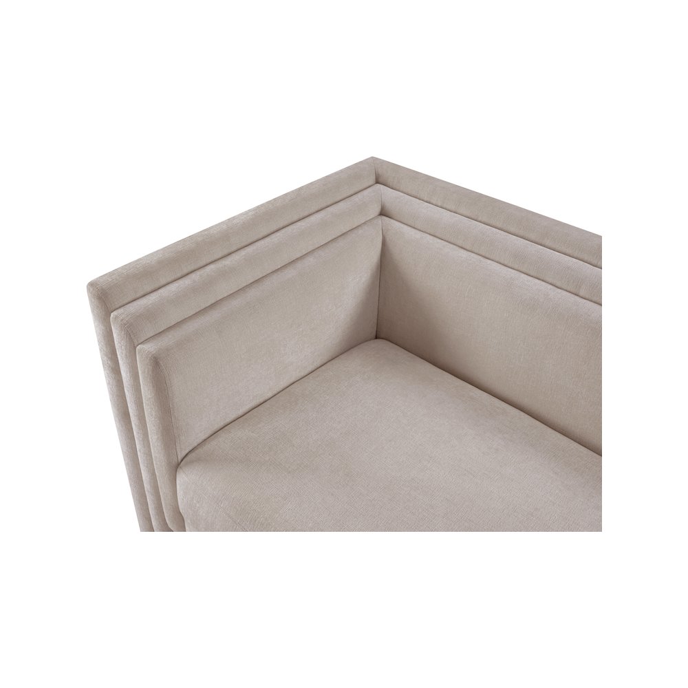 Everett Beige Chenille Fabric Loveseat