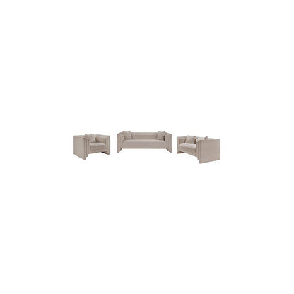 Everett Beige Chenille Fabric Loveseat