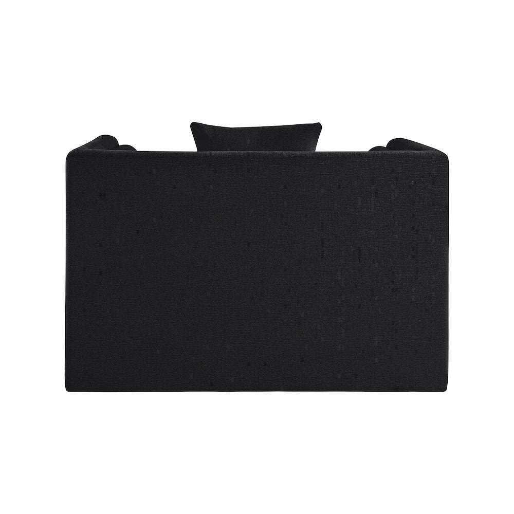 Everett Black Chenille Fabric Chair