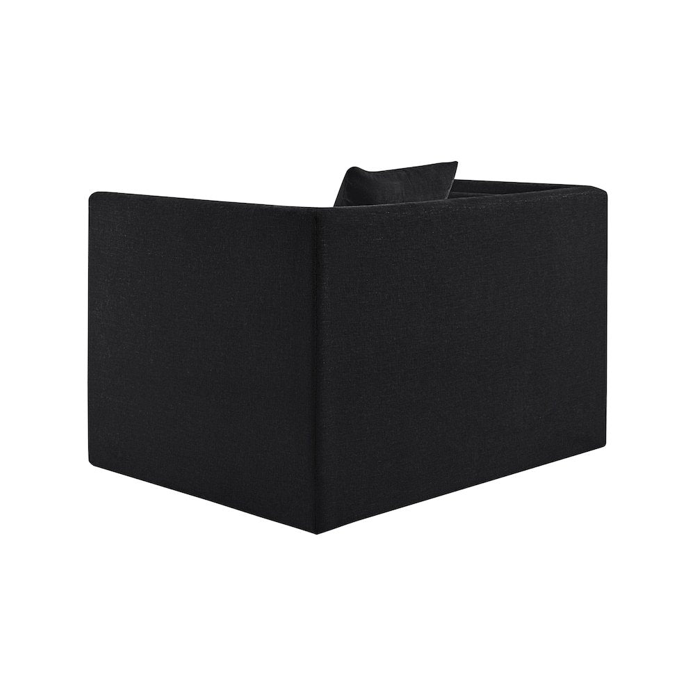 Everett Black Chenille Fabric Chair