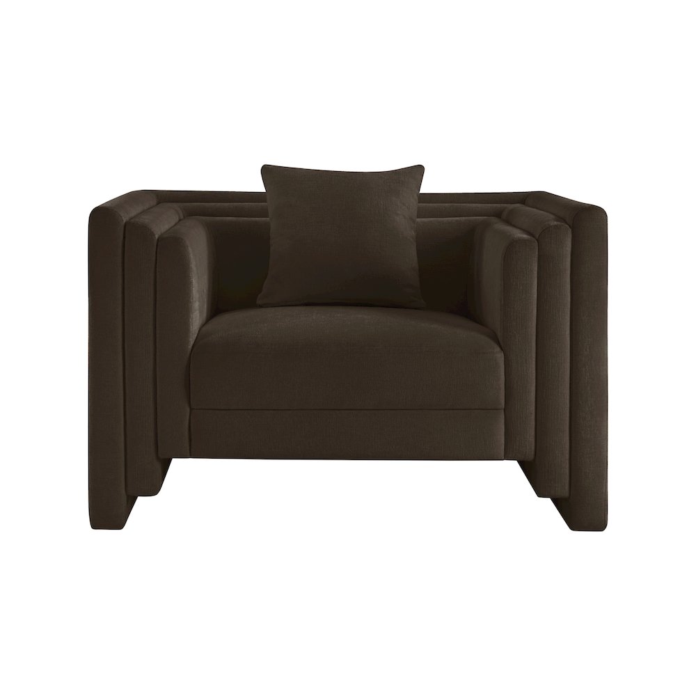 Everett Brown Chenille Fabric Chair