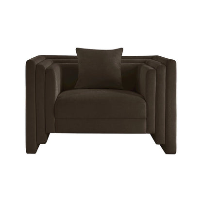 Everett Brown Chenille Fabric Chair