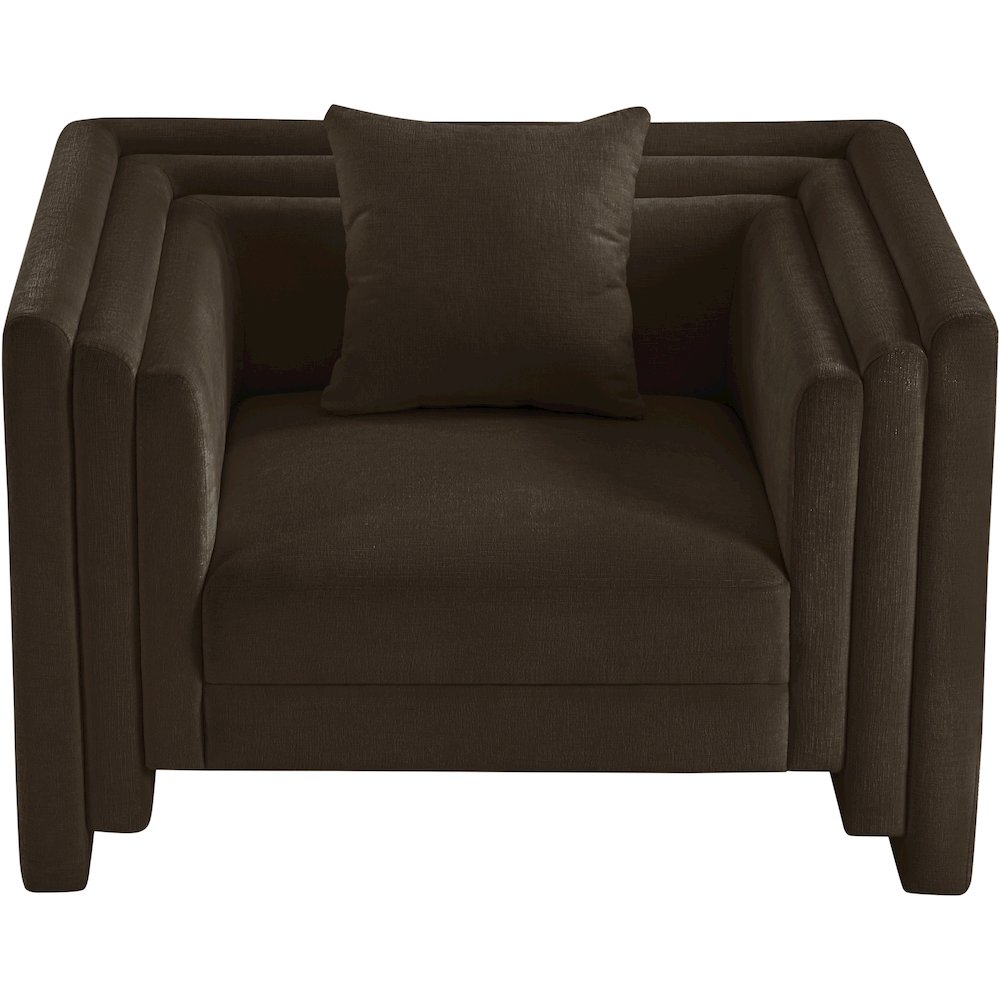 Everett Brown Chenille Fabric Chair