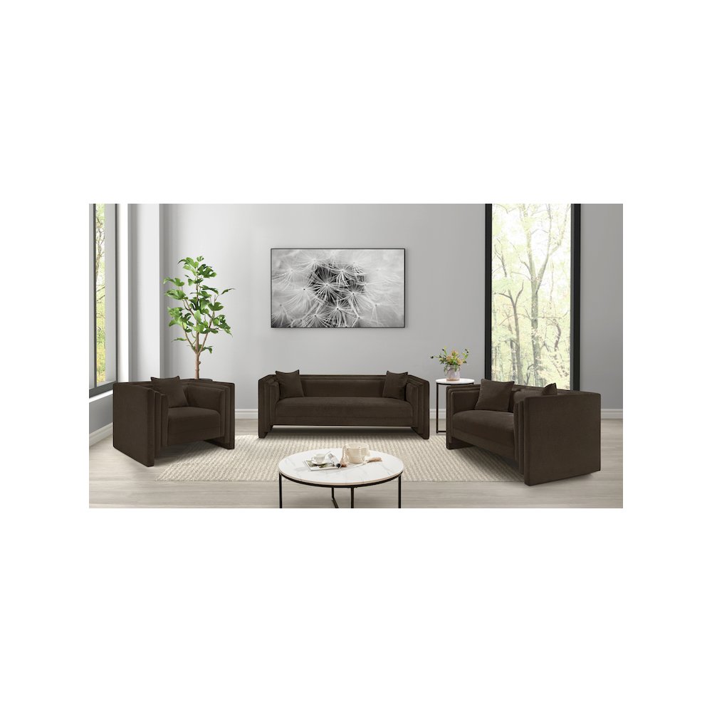 Everett Brown Chenille Fabric Chair