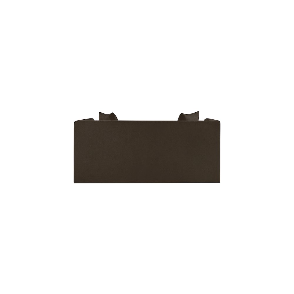 Everett Brown Chenille Fabric Loveseat