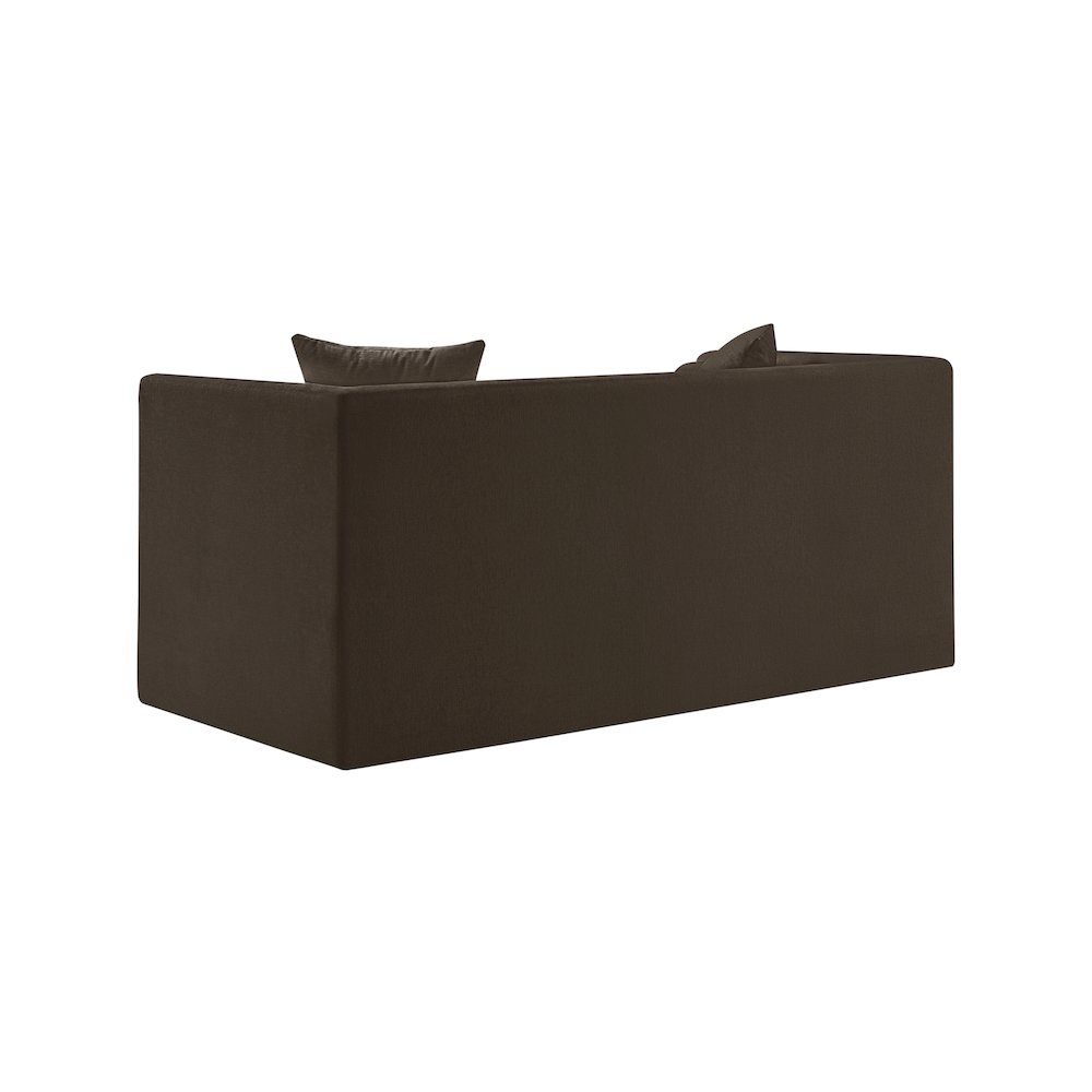 Everett Brown Chenille Fabric Loveseat