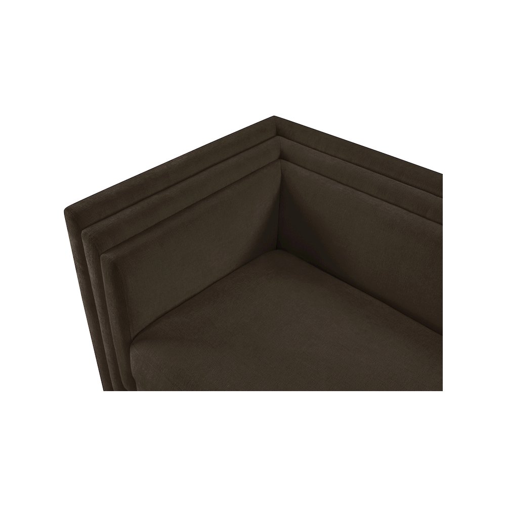 Everett Brown Chenille Fabric Loveseat